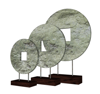 中式铜钱摆件草图大师模型,现代装饰品su模型下载