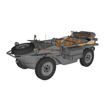 德国VW82桶车草图大师模型，桶车su模型下载