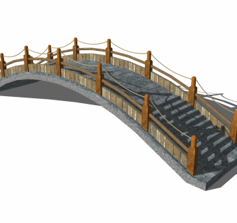 自然风拱桥草图大师模型，拱桥sketchup模型免费下载