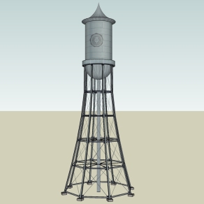 欧式水塔草图大师模型，水塔sketchup模型skp文件分享