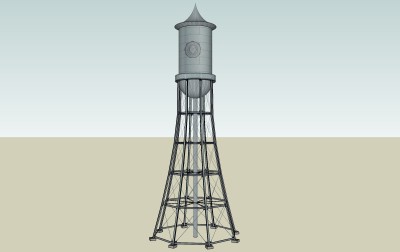 欧式水塔草图大师模型，水塔sketchup模型skp文件分享