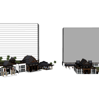 欧式酒店草图大师模型下载、欧式酒店su模型下载