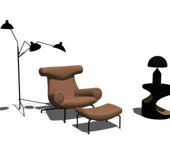 后现代休闲沙发组合su模型，沙发组合skp模型下载