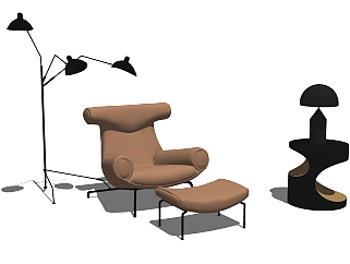 <em>后现代</em>休闲沙发组合su模型，沙发组合skp模型下载