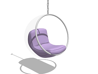 现代玻璃吊椅草图大师模型，吊椅sketchup模型下载