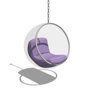 现代玻璃吊椅草图大师模型，吊椅sketchup模型下载
