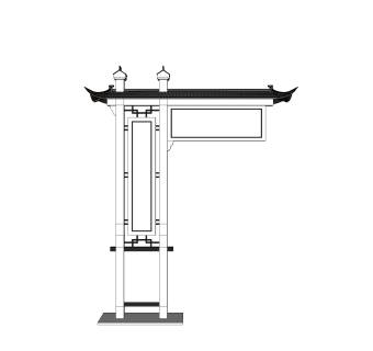 中式指示牌su模型，指示牌草图大师模型下载