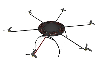 现代小型无人机草图大师模型，无人机su模型下载