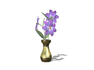 <em>现代花瓶</em>花卉草图大师模型，花瓶花卉sketchup模型下载