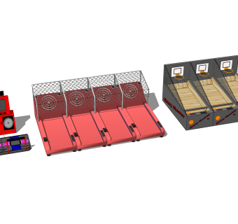 现代游戏厅电玩草图大师模型，游戏机su模型下载