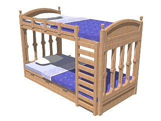 儿童<em>高低</em>床铺草图大师模型，儿童床SU模型下载