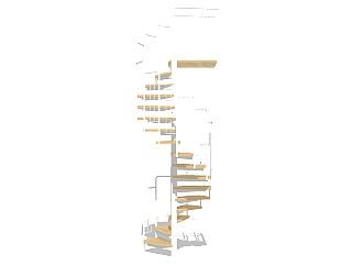 现代螺旋楼梯草图大师模型，螺旋楼梯sketchup模型免费下载