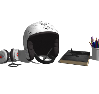头盔耳机文具摆件草图大师模型,现代装饰品su模型下载