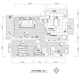 新古典风格二居CAD装修图套图，CAD建筑图纸下载