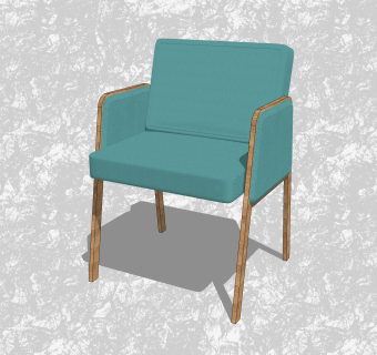现代创意小座椅su模型，背靠椅草图大师模型下载