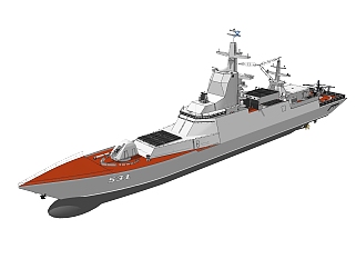 护卫舰sketchup模型，护卫舰skp模型下载