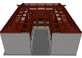 中式古建筑四合院sketchup模型下载