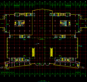 双子塔综合大楼施工图，双子塔CAD建筑图纸下载