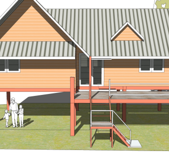 简约中式别墅草图大师模型，别墅sketchup模型