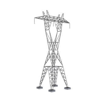 现代高压电塔免费su模型，高压电塔草图大师模型下载