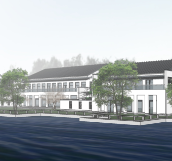 新中式连排别墅su模型免费下载，sketchup别墅草图大师模型