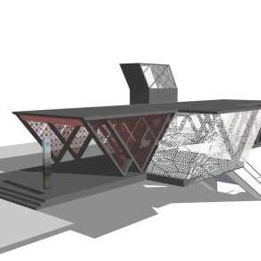 现代地铁出口草图大师模型，地铁出口sketchup模型下载