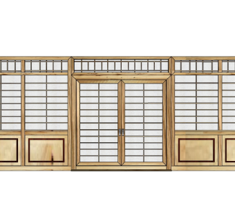 日式滑动门SU模型下载，推拉门草图大师模型