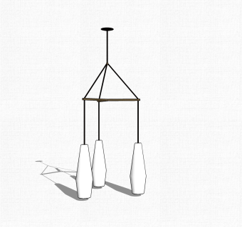 现代白色吊灯sketchup模型下载，吊灯su模型下载