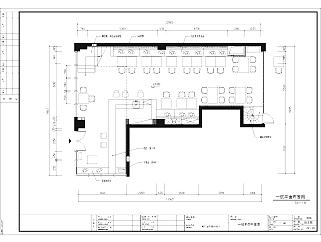  二层西餐厅室内设计方案CAD图纸设计