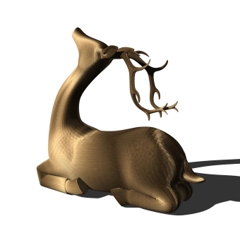 现代金属鹿雕塑su模型,摆件草图大师模型下载