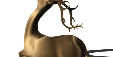 现代金属鹿雕塑su模型,摆件草图大师模型下载