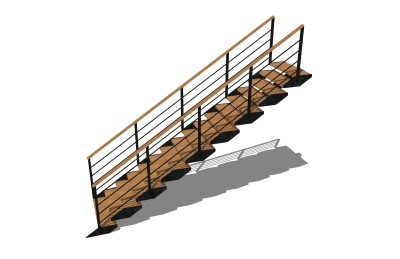 现代楼梯草图大师模型，楼梯sketchup模型下载