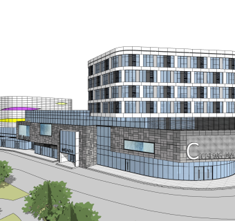 现代办公楼草图大师模型，办公楼sketchup模型免费下载