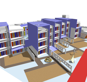 现代办公楼草图大师模型，办公楼sketchup模型免费下载