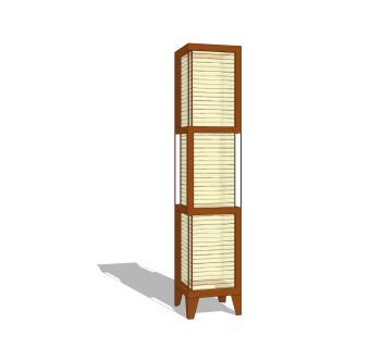 中式方形落地灯su模型免费下载，落地灯草图大师模型