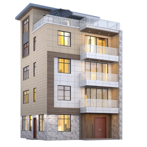 现代风四层农村自建房设计图，小户型90平方小洋房建房全包建图纸下载