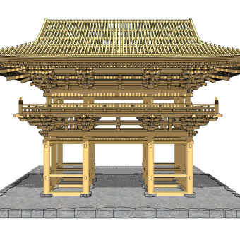 中式古建民俗草图大师模型下载，古建民俗su模型下载