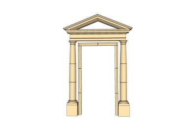 欧式入口大门su模型下载，sketchup入口大门skp模型下载