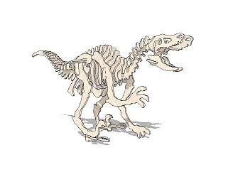 现代恐龙雕塑草图大师模型，雕塑sketchup模型下载