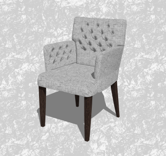 现代扶手背靠椅su模型，休闲椅草图大师模型下载