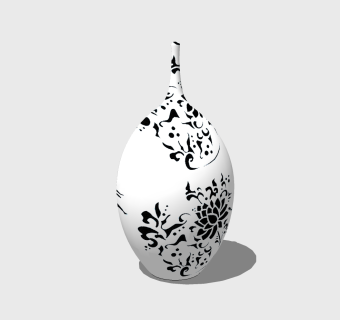  现代陶瓷器皿草图大师模型，陶瓷器皿sketchup模型下载