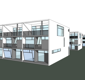 现代城市建筑设计草图大师模型，城市建筑sketchup模型