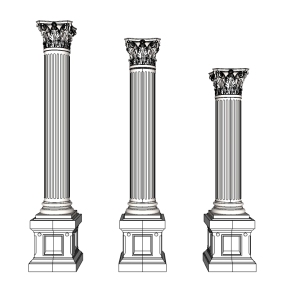 科林斯罗马柱skp文件下载，罗马柱草图大师模型