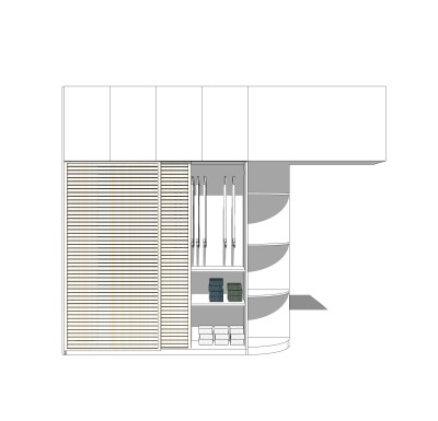 现代简约衣柜草图大师模型，储物柜SKP模型下载