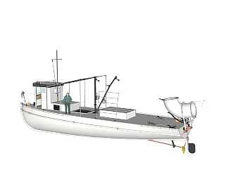 现代大型渔船skp模型，<em>货船</em>草图大师模型下载