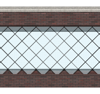 现代景观墙SU模型下载，景观墙skb模型分享
