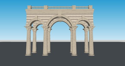 欧式大门su模型下载，sketchup大门skp模型