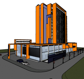 商场办公楼草图大师模型，商场办公楼sketchup模型下载