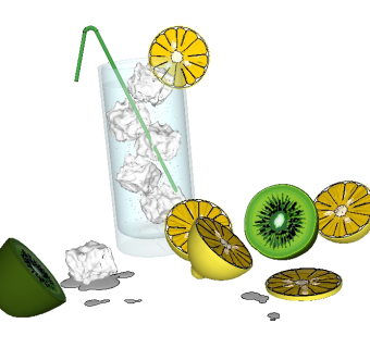 柠檬水饮料草图大师模型，柠檬水饮料sketchup模型下载
