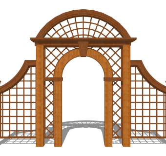 欧式入户入口大门草图大师模型，入户入口大门sketchup模型免费下载